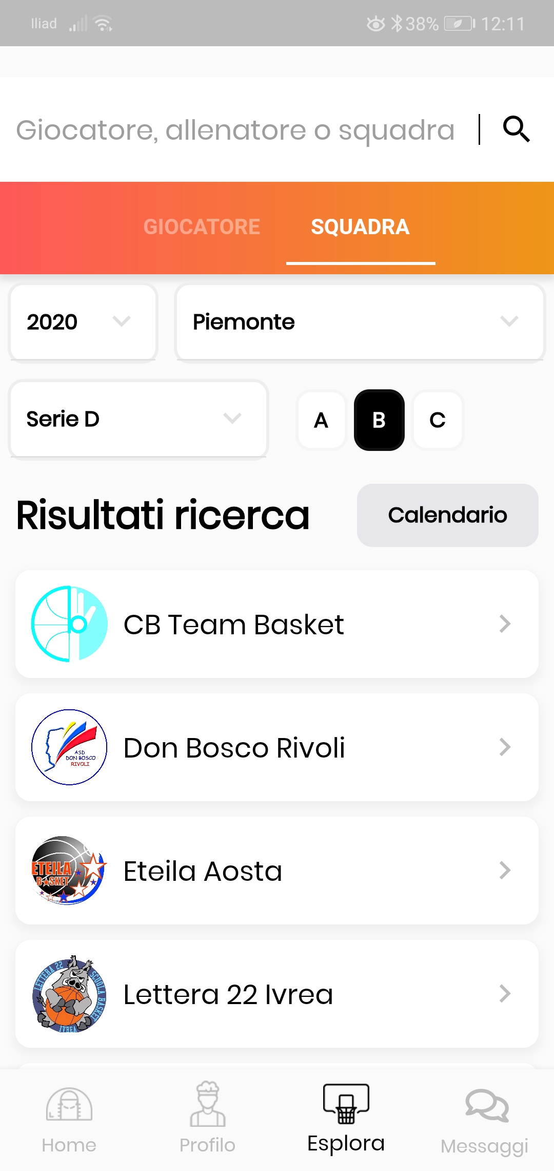 Find Teams Interface